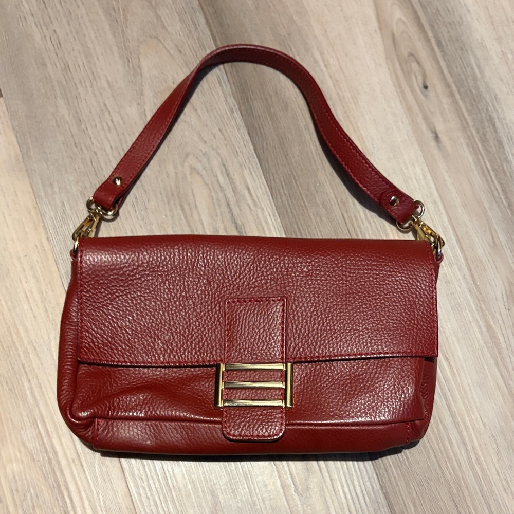 Divina Firenze Elegant Red Leather Women's Bag